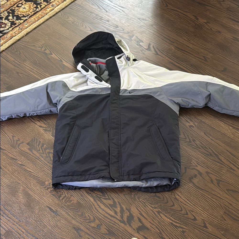 Nike Black and Gray Jacket with Hood